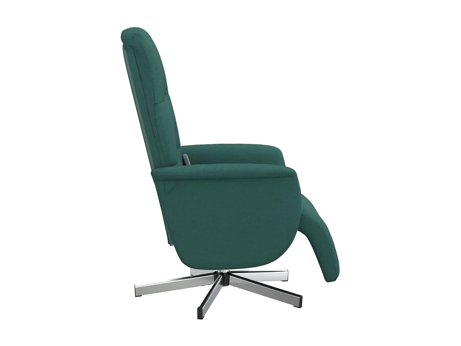 Fauteuil inclinable de massage et repose-pieds vert foncé tissu REO89833