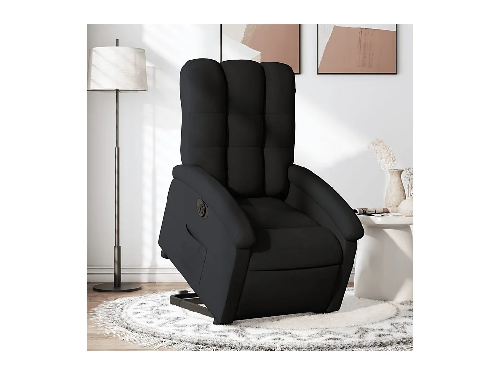 Fauteuil inclinable électrique noir tissu REO85585