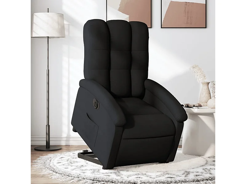 Fauteuil inclinable électrique noir tissu REO85585