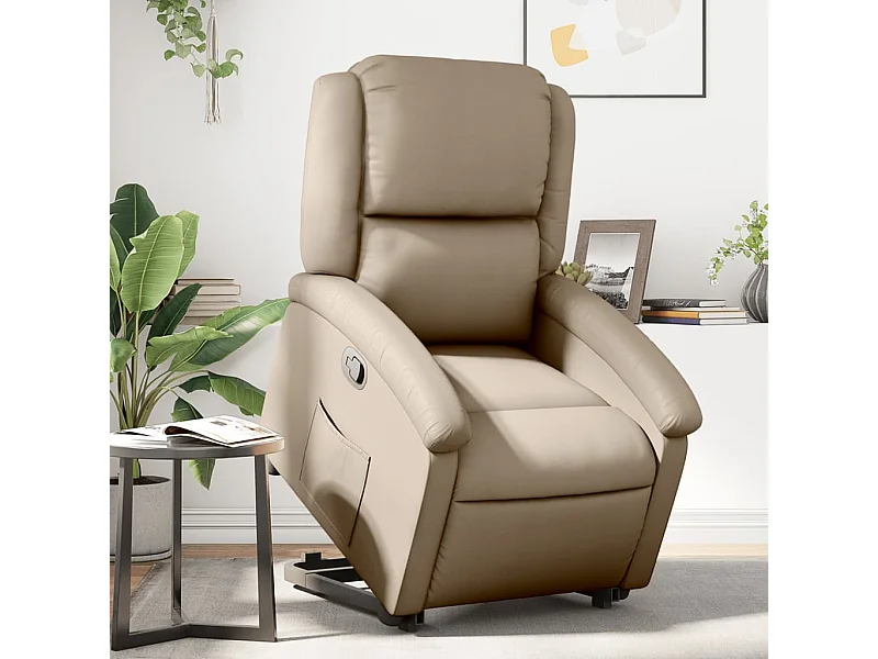 Relaxsessel | Fernsehsessel mit Aufstehhilfe Cappuccino-Braun Kunstleder -gkd439679