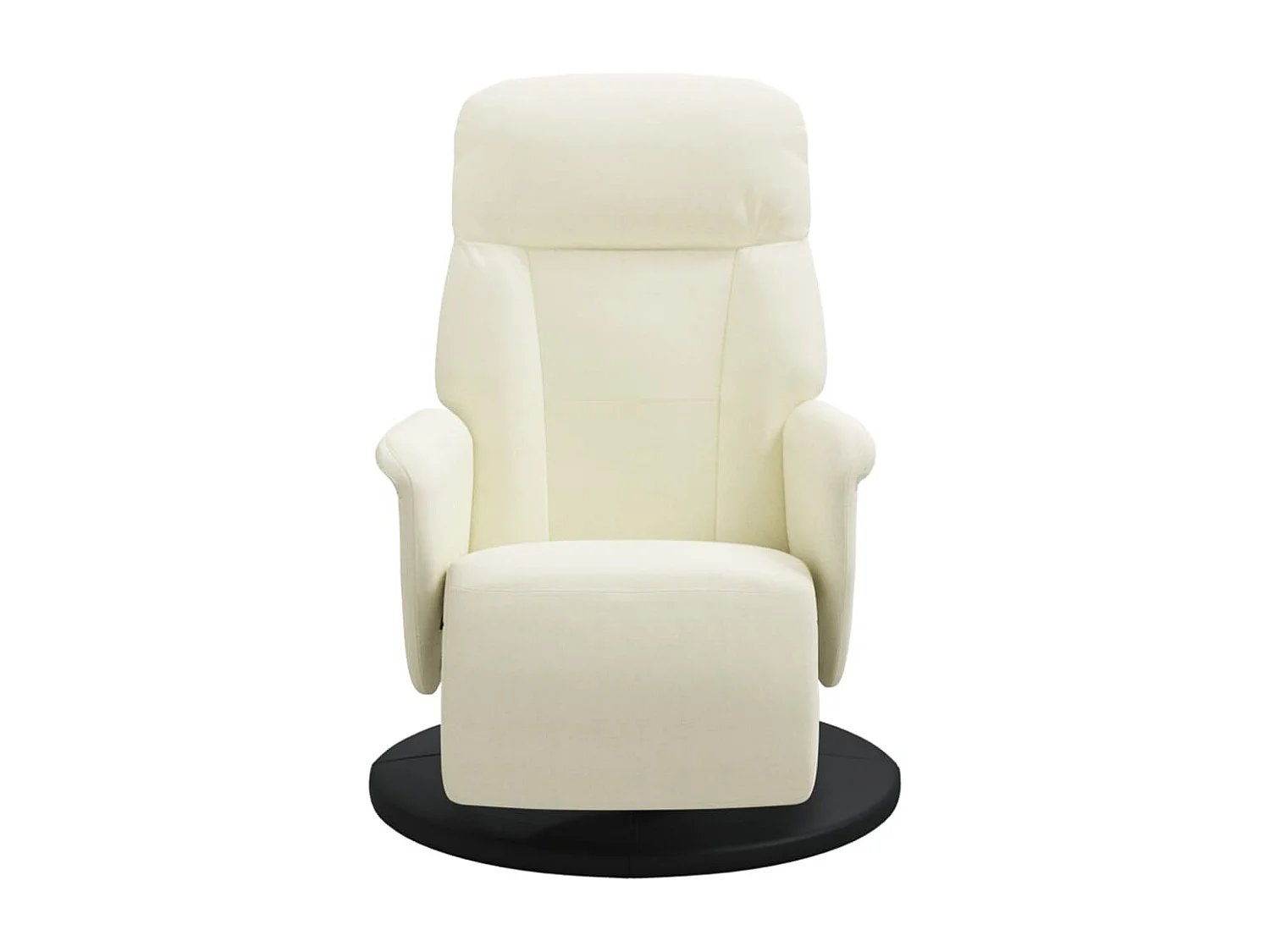 Fauteuil inclinable avec repose-pied crème velours REO62223
