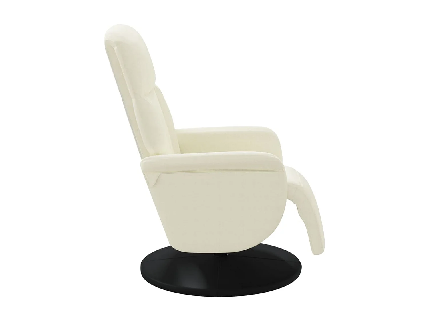Fauteuil inclinable avec repose-pied crème velours REO62223