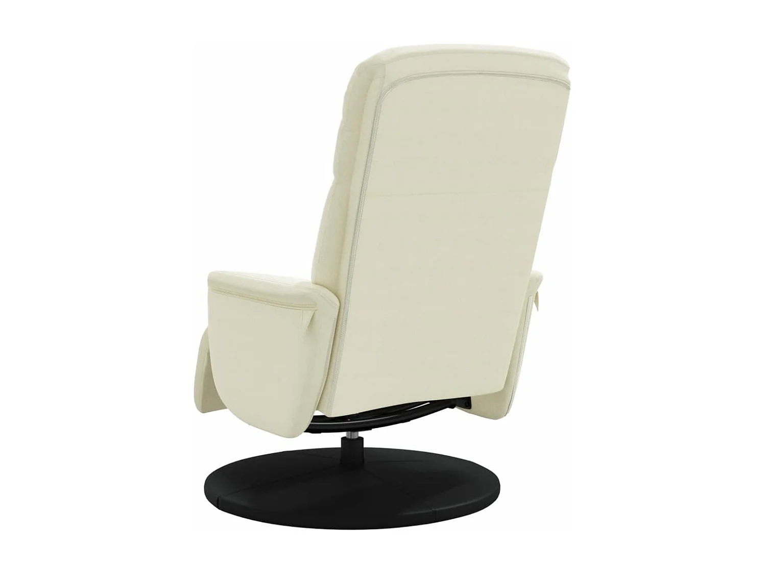 Fauteuil inclinable avec repose-pied crème velours REO62223