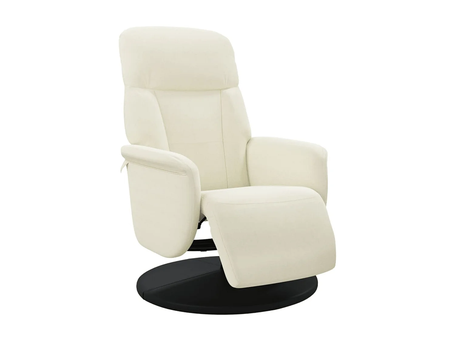 Fauteuil inclinable avec repose-pied crème velours REO62223