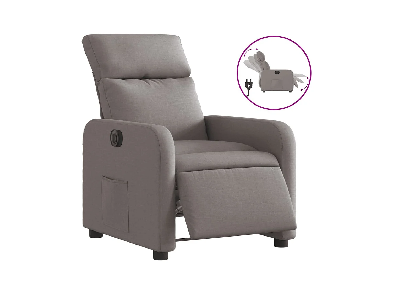 Fauteuil inclinable électrique Taupe Tissu REO94122