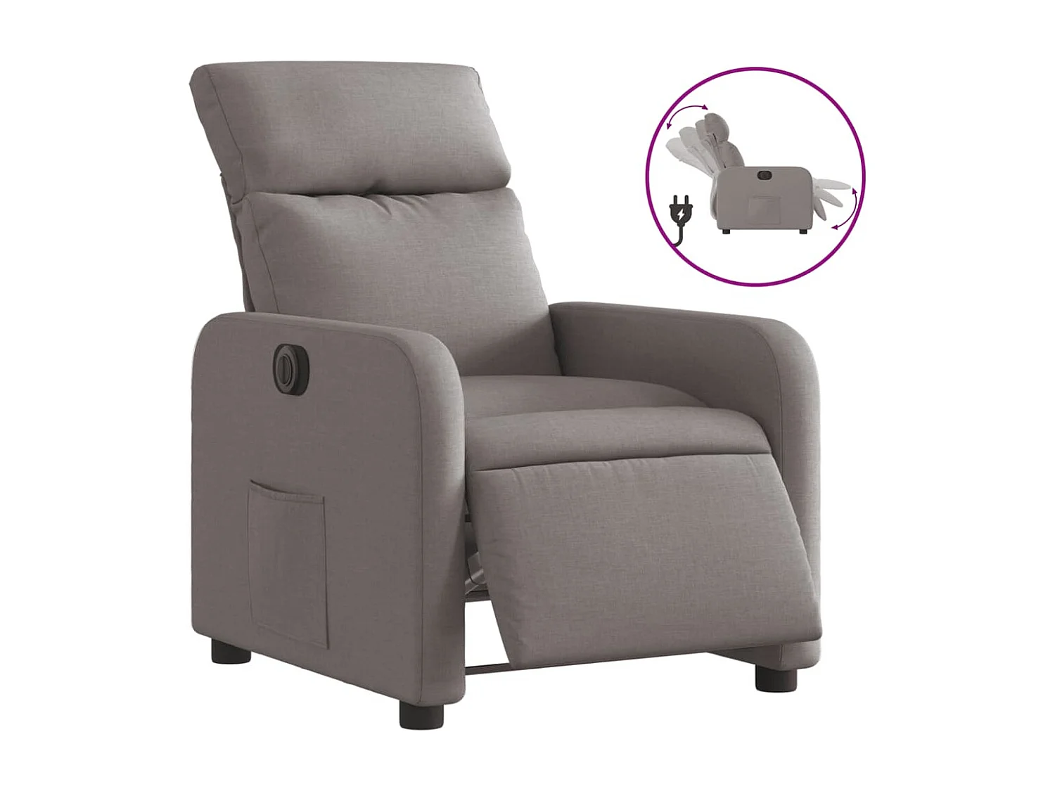 Fauteuil inclinable électrique Taupe Tissu REO94122