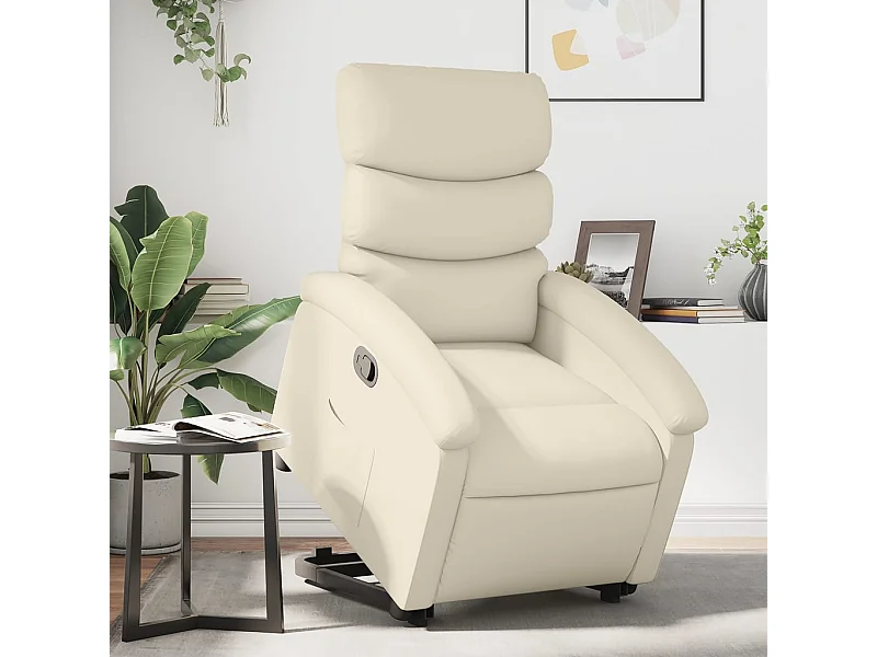 Relaxsessel | Fernsehsessel mit Aufstehhilfe Creme Kunstleder -gkd656988