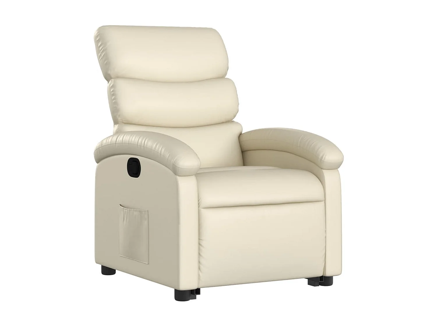 Poltrona reclinável elevatória couro artificial cor creme PT879286