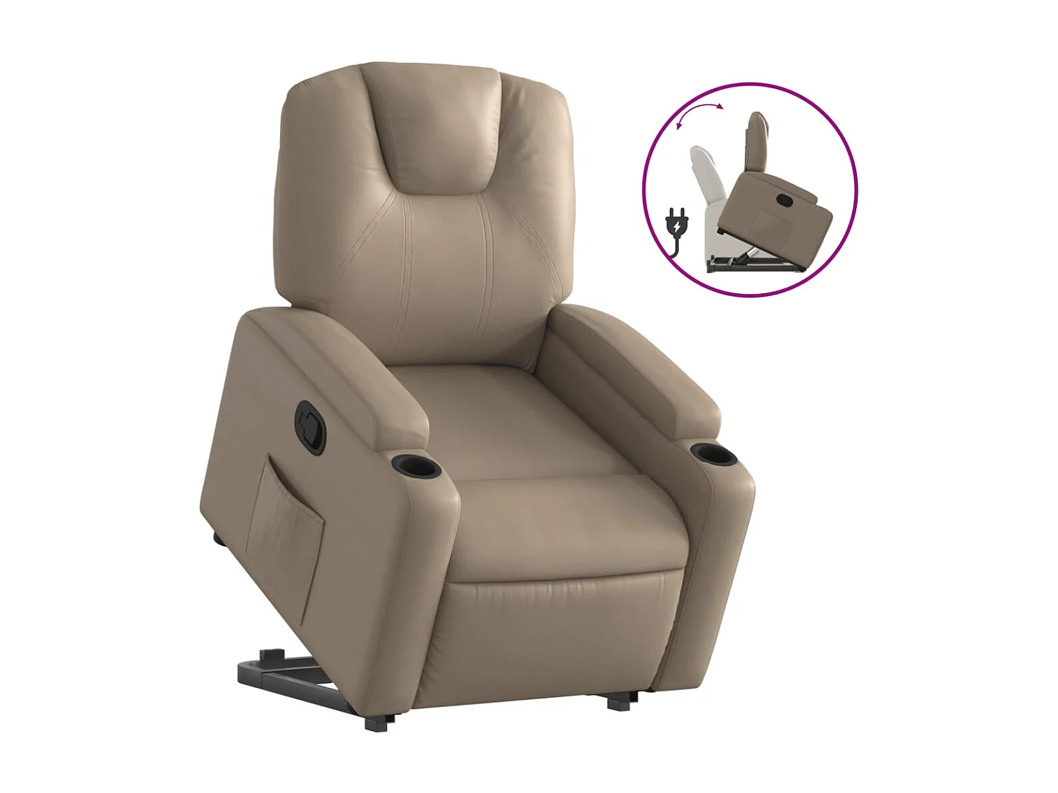 Fauteuil inclinable Cappuccino Similicuir REO90991