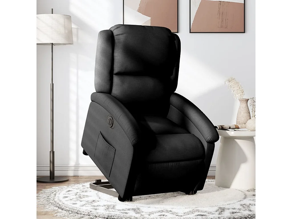 Fauteuil inclinable électrique noir tissu REO11663