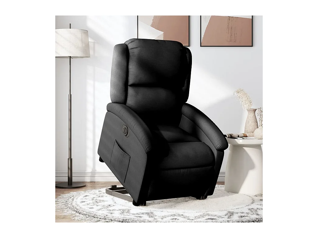Fauteuil inclinable électrique noir tissu REO11663