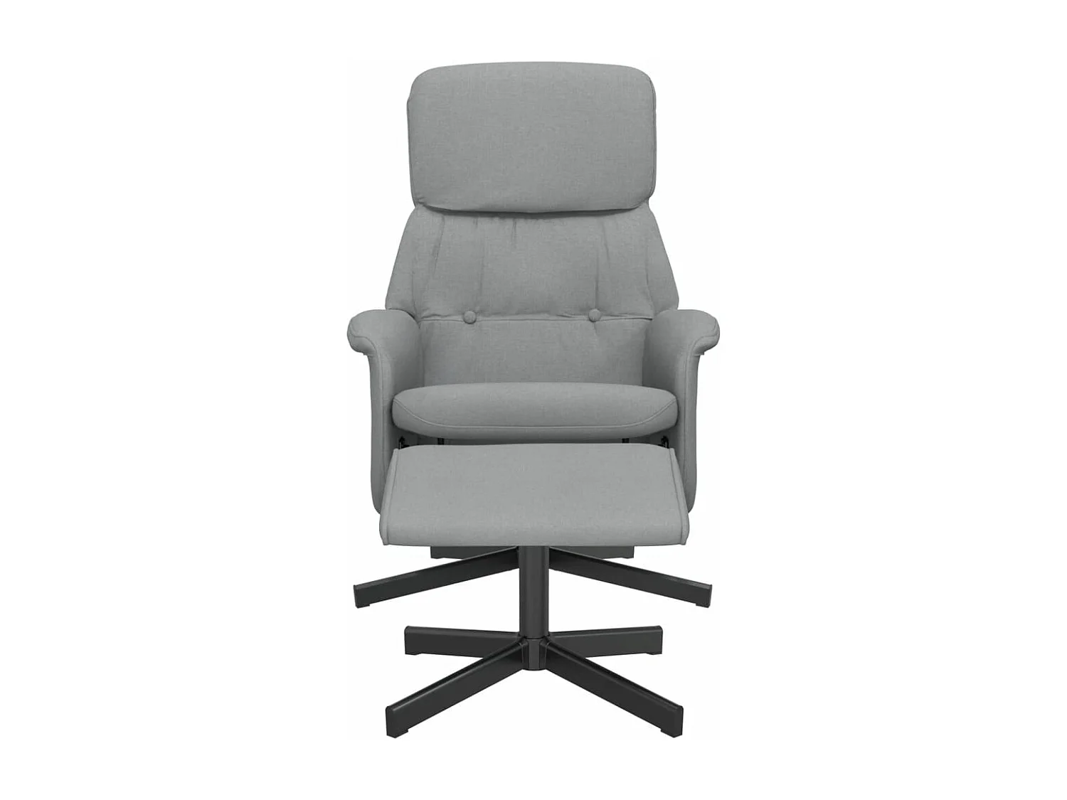 Fauteuil verstelbaar met voetenbankje stof lichtgrijs NL651011