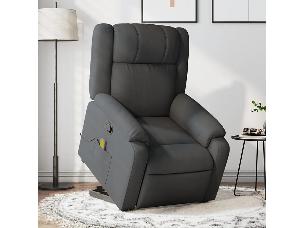 Fauteuil de massage inclinable Gris foncé Tissu REO96383