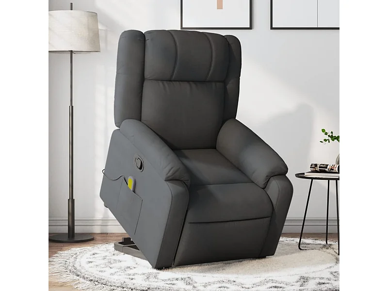 Fauteuil de massage inclinable Gris foncé Tissu REO96383