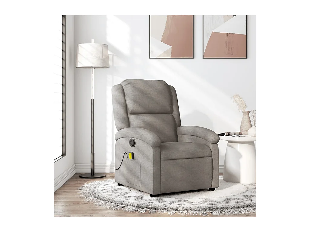 Fauteuil de massage inclinable Taupe Tissu REO70365