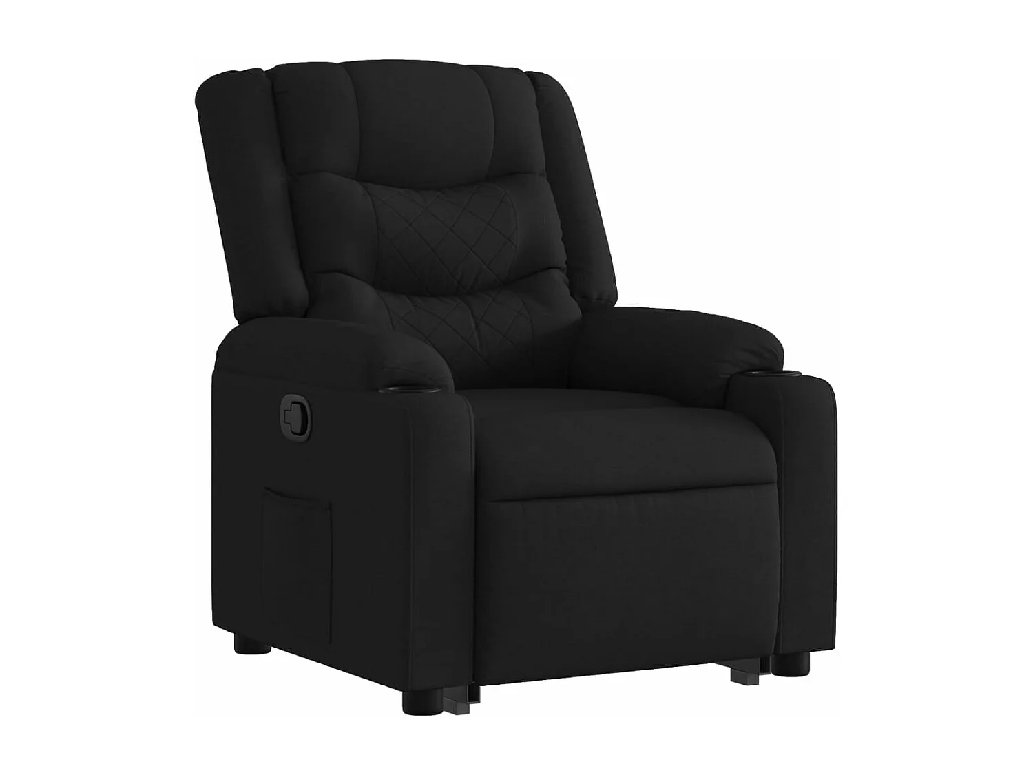 Sillón reclinable elevable tela negro YOE81367