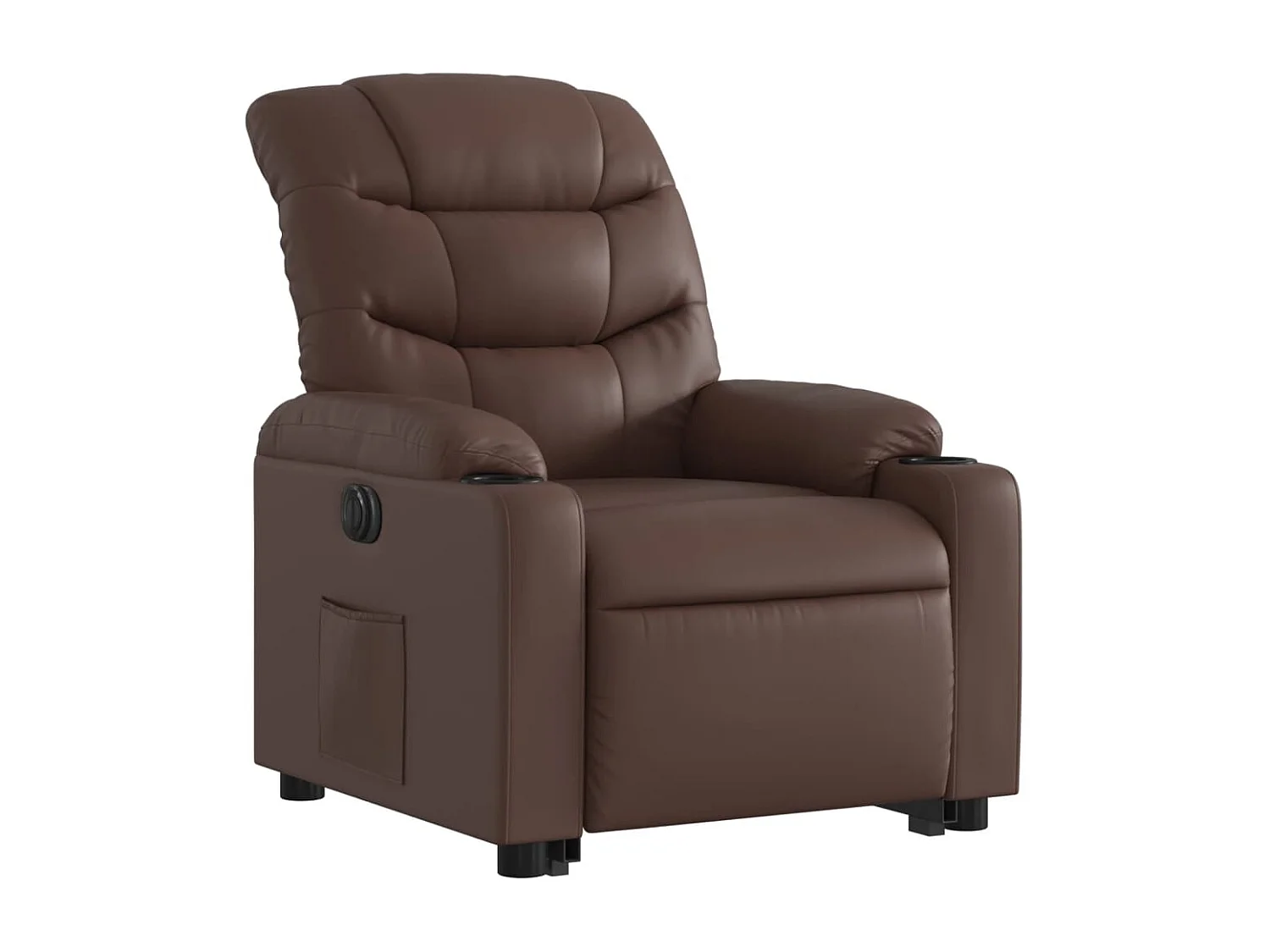 Fauteuil inclinable électrique marron similicuir REO31193
