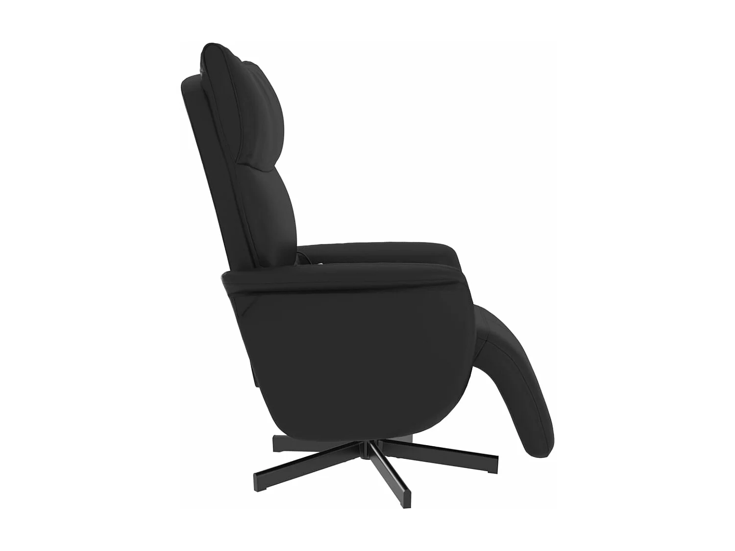Sillón reclinable masaje con reposapiés cuero sintético negro YOE82447