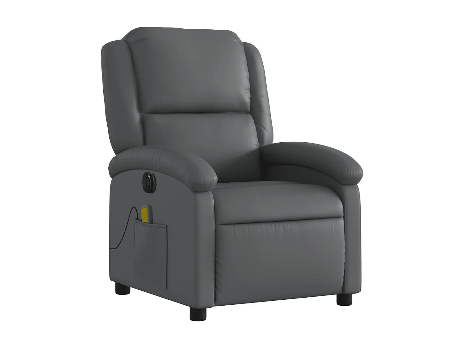Sillón de masaje reclinable eléctrico cuero sintético gris YOE63450