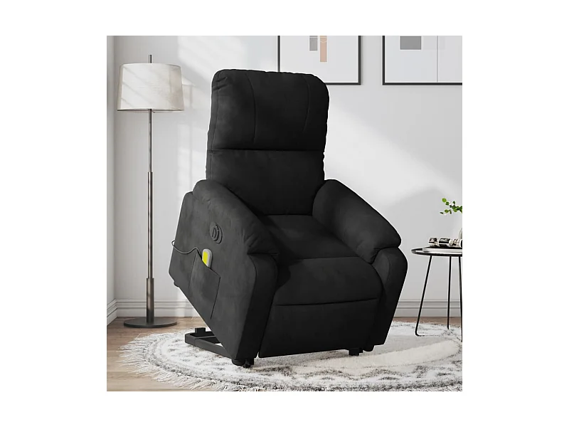 Sillón masaje eléctrico reclinable elevable tela negro YOE90902