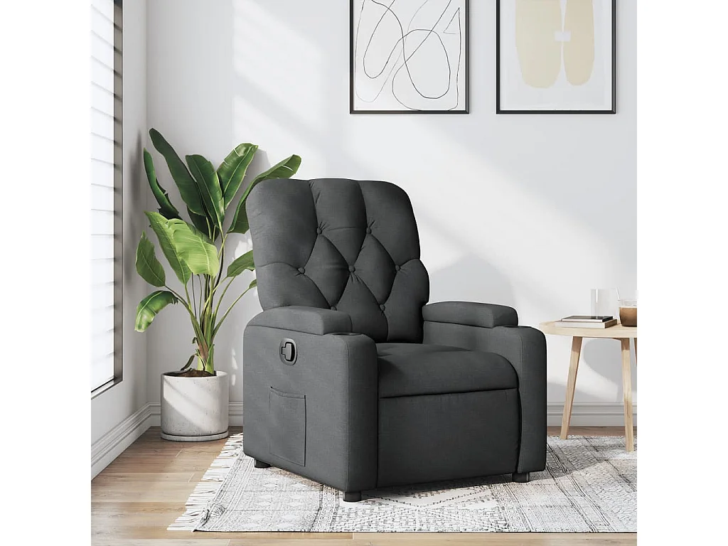 Fauteuil inclinable Gris foncé Tissu REO93780