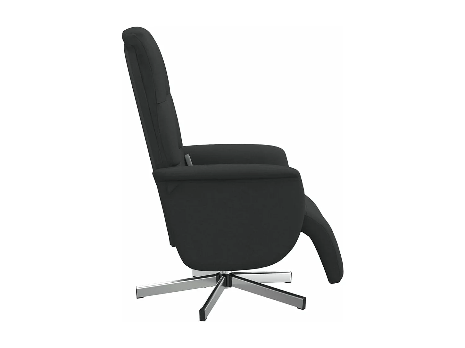 Fauteuil inclinable de massage avec repose-pieds noir tissu REO15821