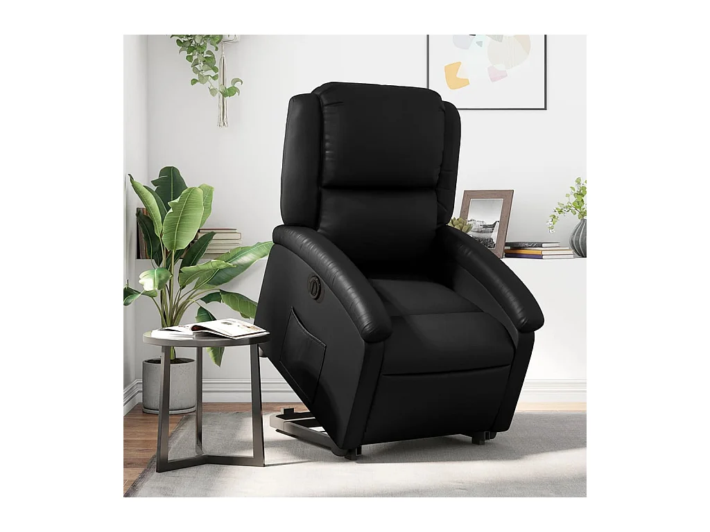 Fauteuil inclinable électrique noir similicuir REO90330