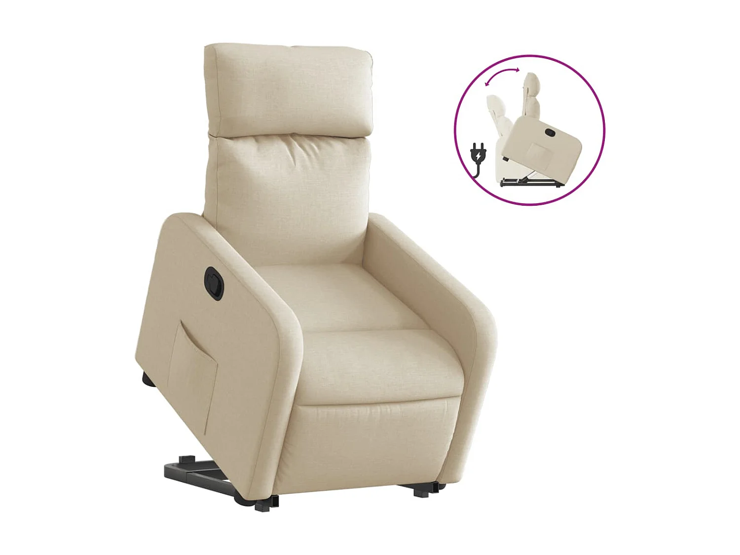 Relaxsessel | Fernsehsessel mit Aufstehhilfe Creme Stoff -gkd834362