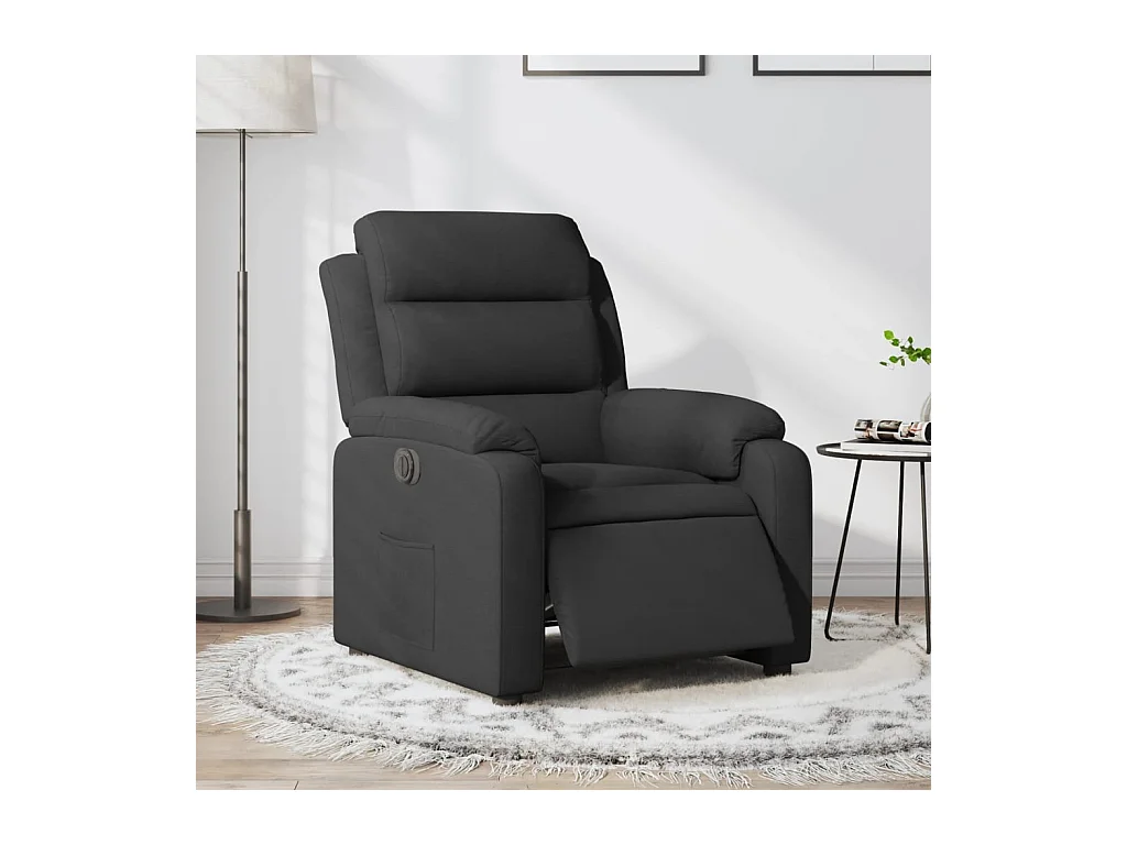 Fauteuil inclinable électrique Noir Tissu REO44392