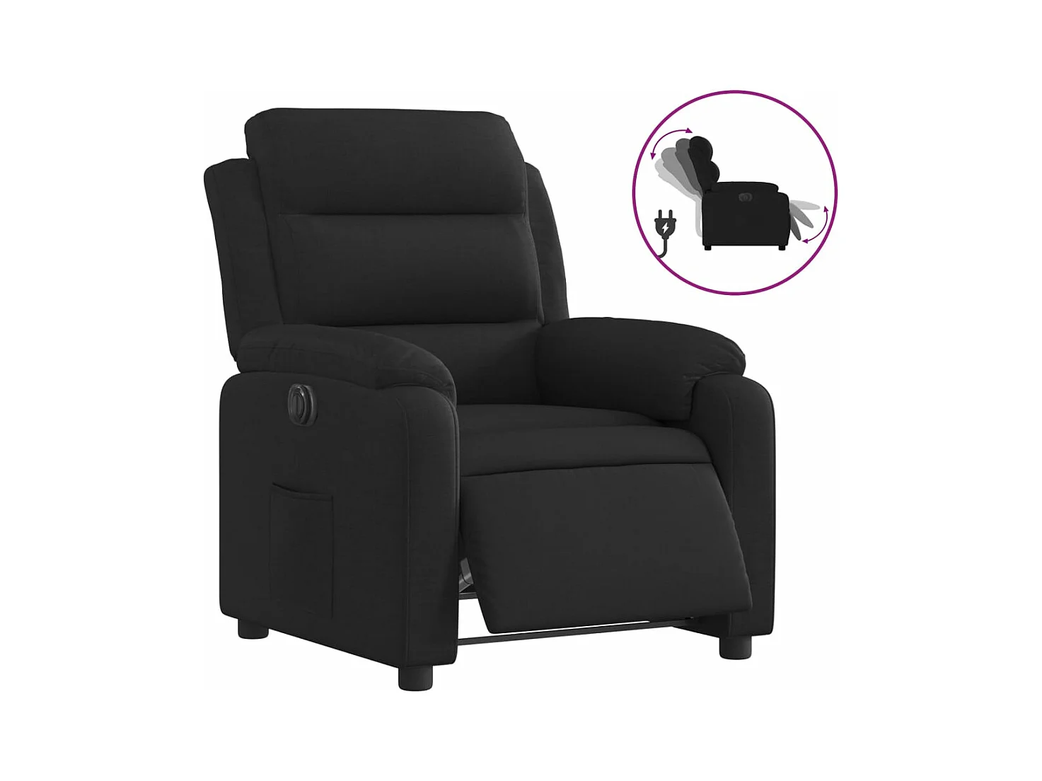 Relaxsessel Elektrisch | Fernsehsessel Schwarz Stoff -gkd249434