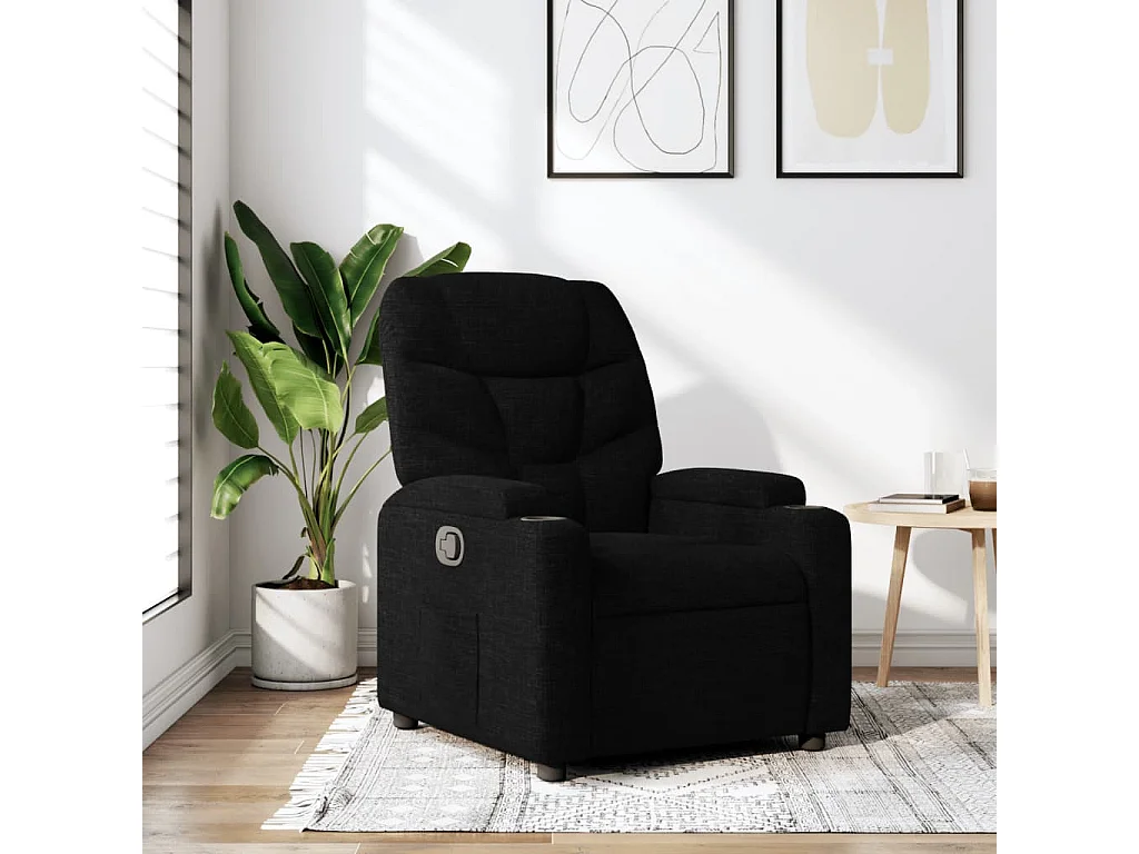 Fauteuil inclinable Noir Tissu REO73538