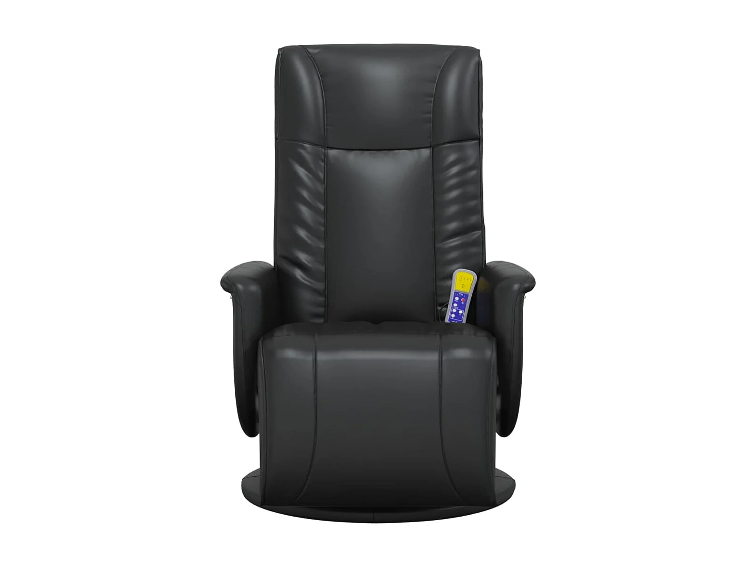 Sillón reclinable masaje con reposapiés cuero sintético negro YOE81690