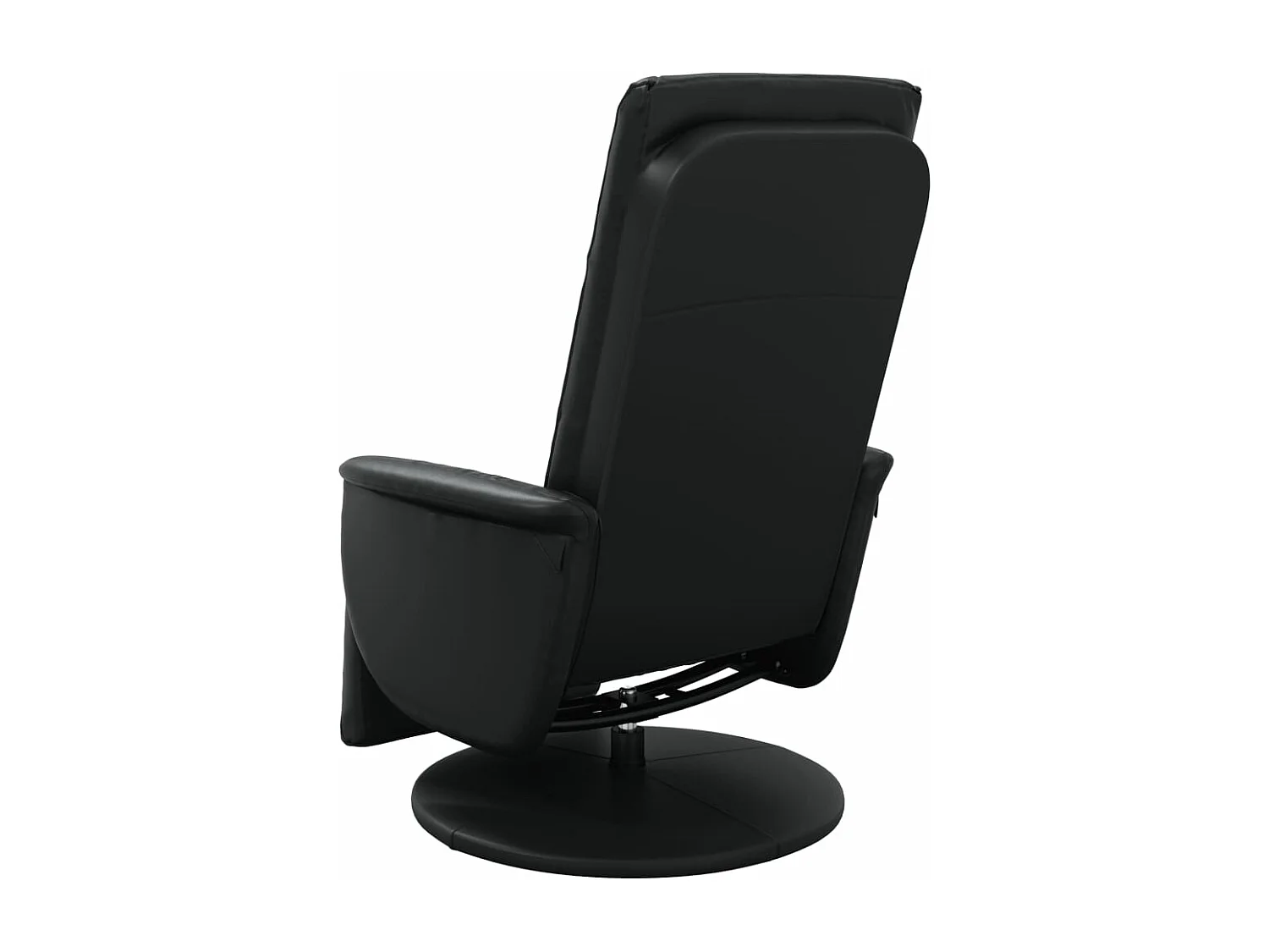 Sillón reclinable masaje con reposapiés cuero sintético negro YOE81690