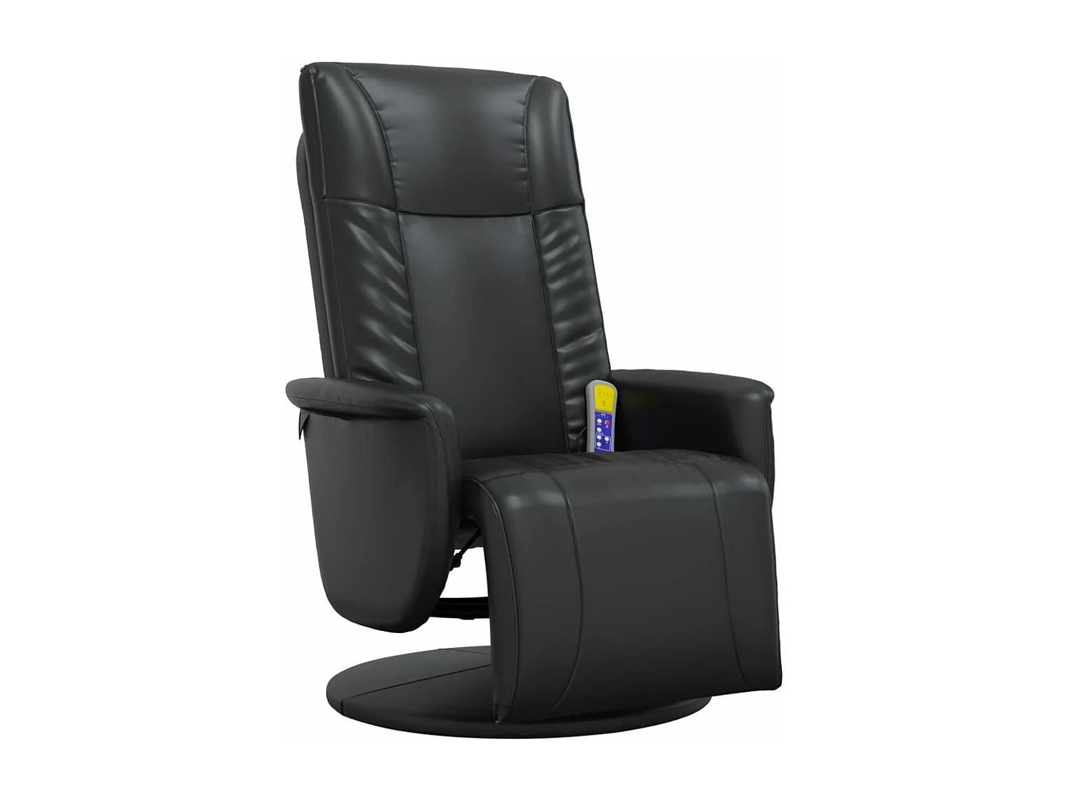 Fauteuil inclinable de massage repose-pieds noir similicuir REO92104