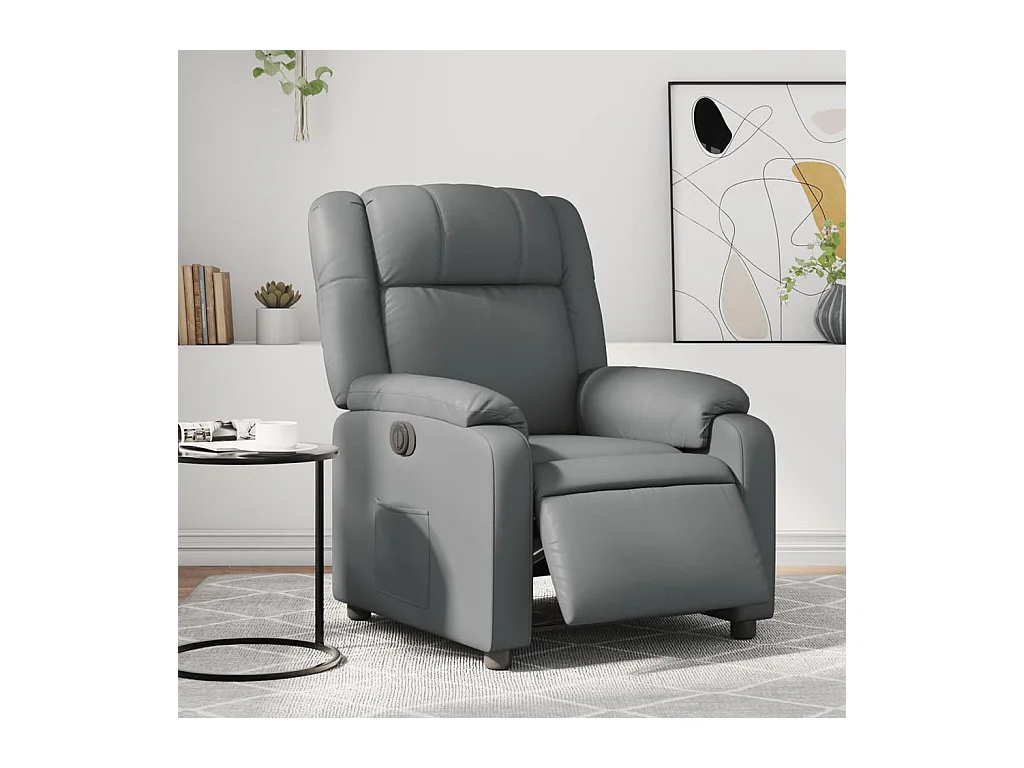 Fauteuil inclinable électrique Gris Similicuir REO92967