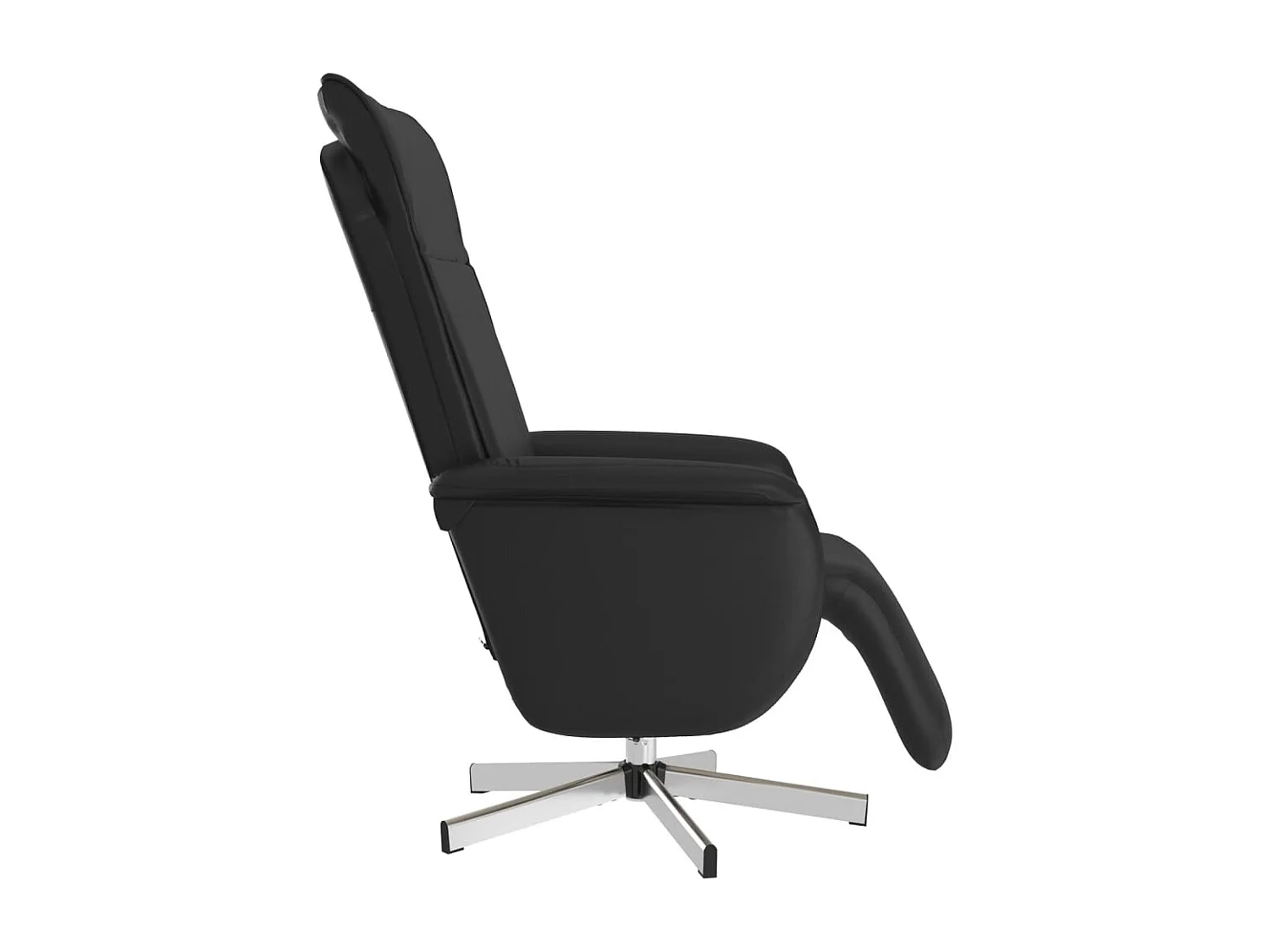 Fauteuil inclinable avec repose-pieds noir similicuir REO59350