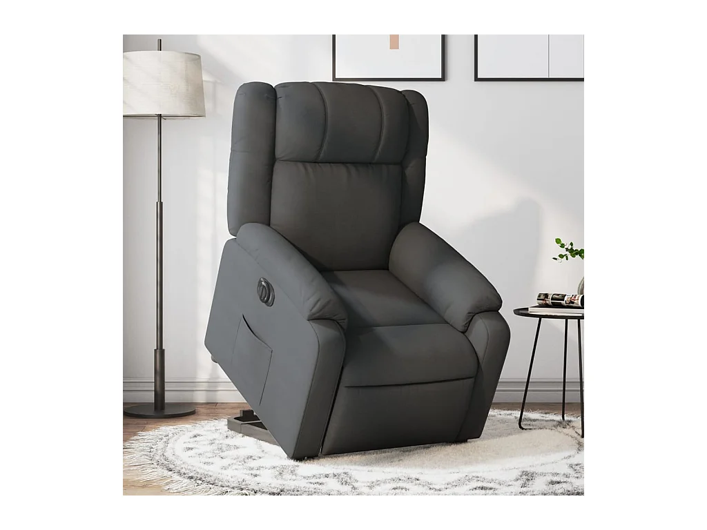 Fauteuil inclinable électrique gris foncé tissu REO12622