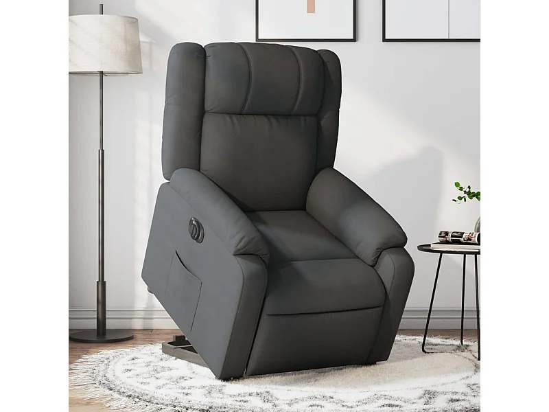 Fauteuil inclinable électrique gris foncé tissu REO12622
