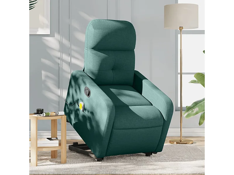 Silla de masaje reclinable de pie de tela verde oscura YOE80883