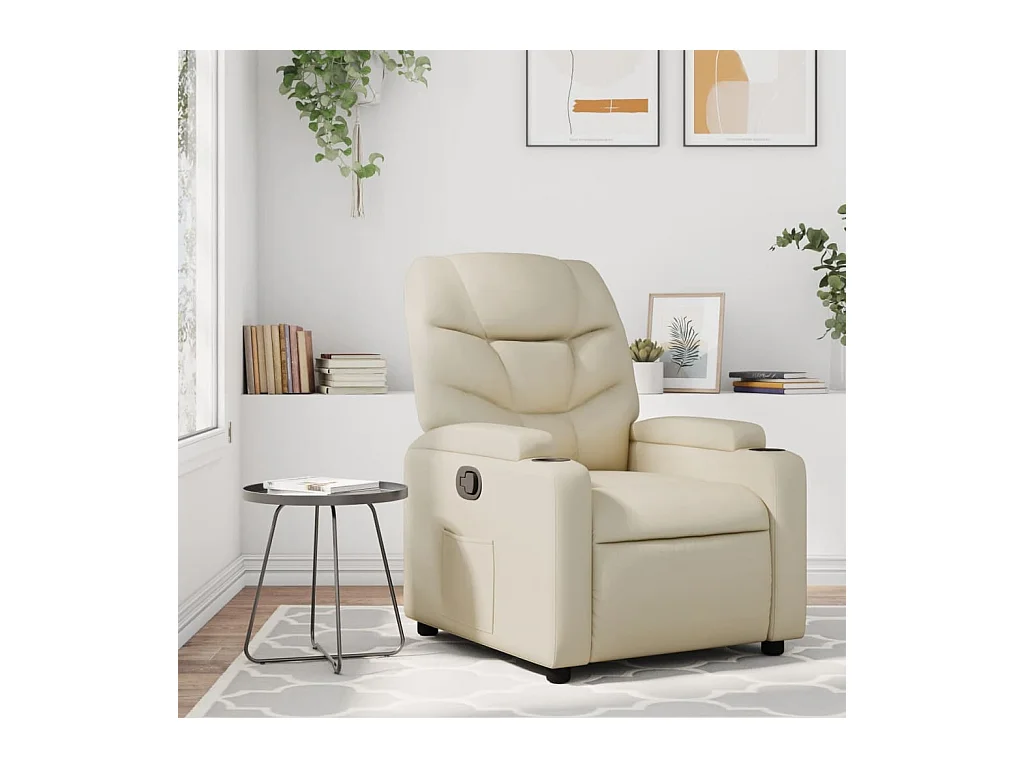 Fauteuil inclinable Crème Similicuir REO50849
