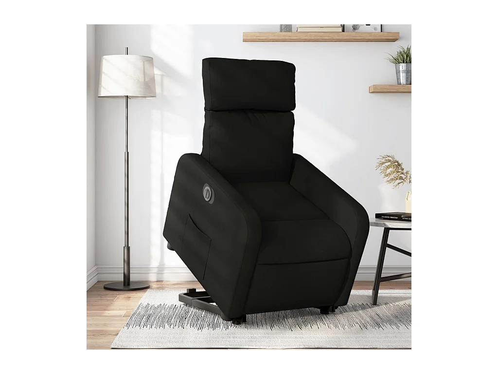 Fauteuil inclinable électrique noir tissu REO64250