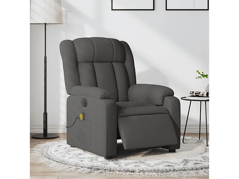 Sillón reclinable de masaje eléctrico tela gris oscuro YOE34300