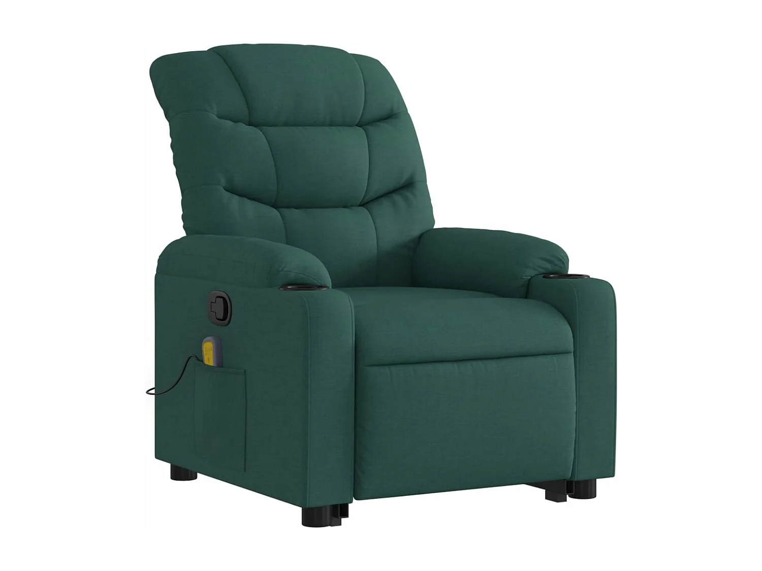 Fauteuil inclinable de massage Vert foncé Tissu REO88769