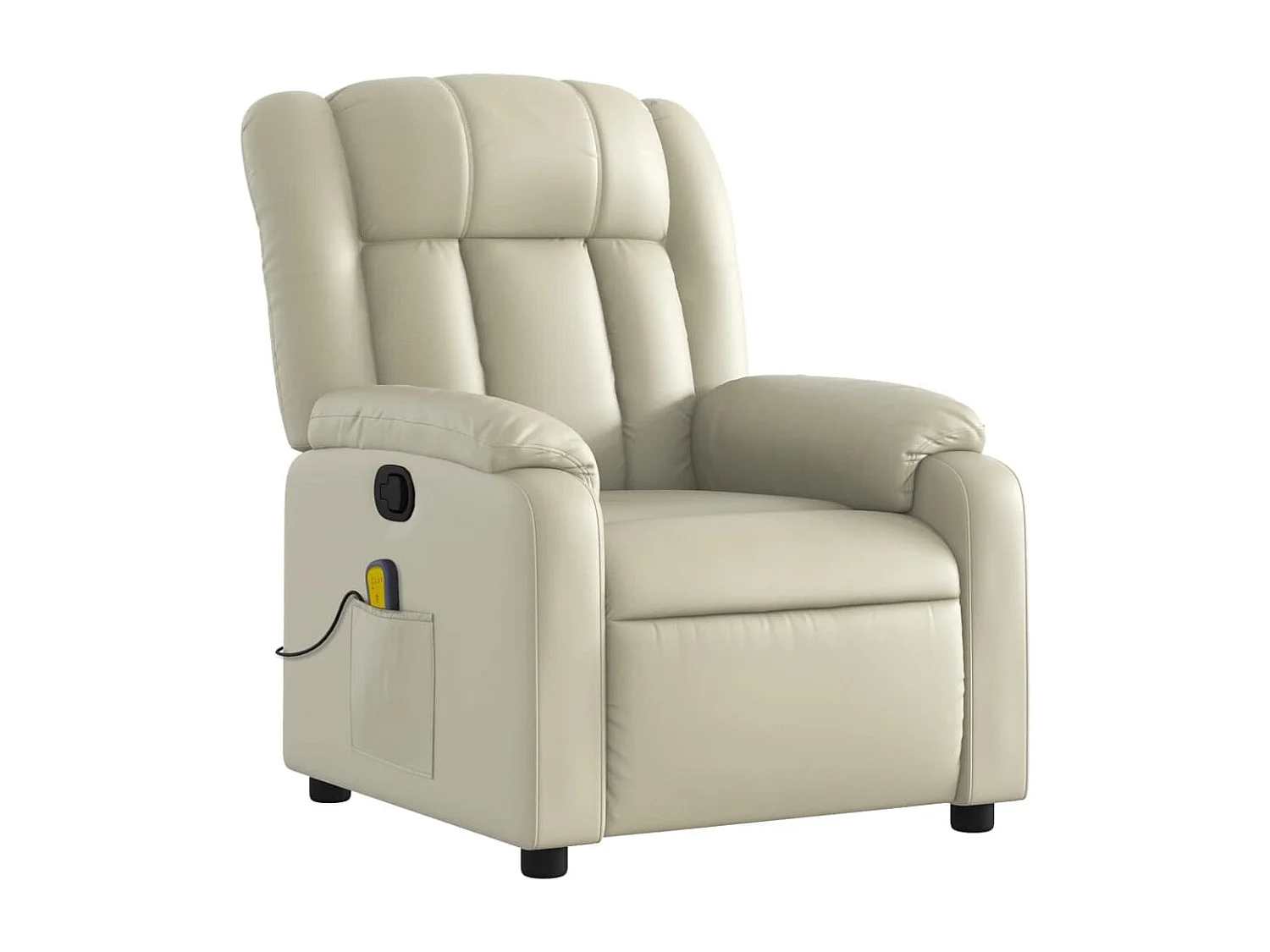 Sillón reclinable de masaje cuero sintético crema YOE71283