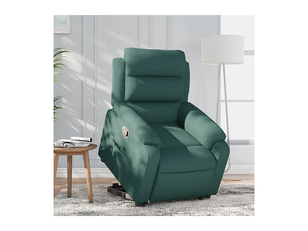 Fauteuil inclinable vert foncé tissu REO88356