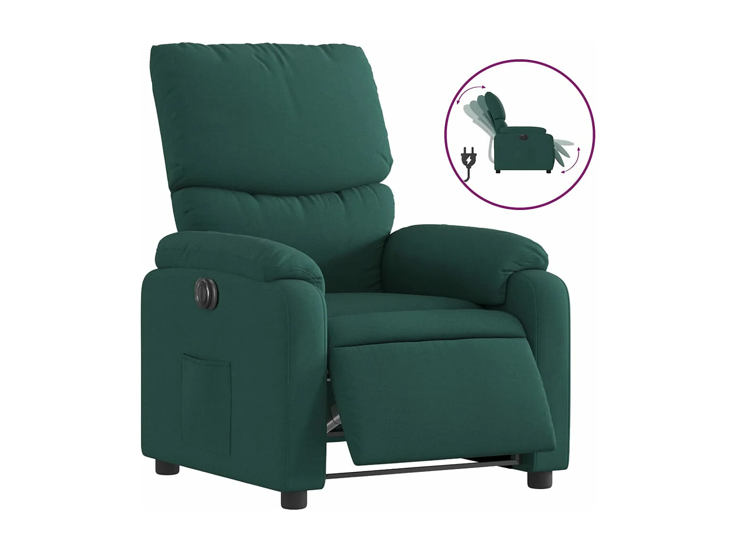 Fauteuil inclinable électrique Vert foncé Tissu REO28702