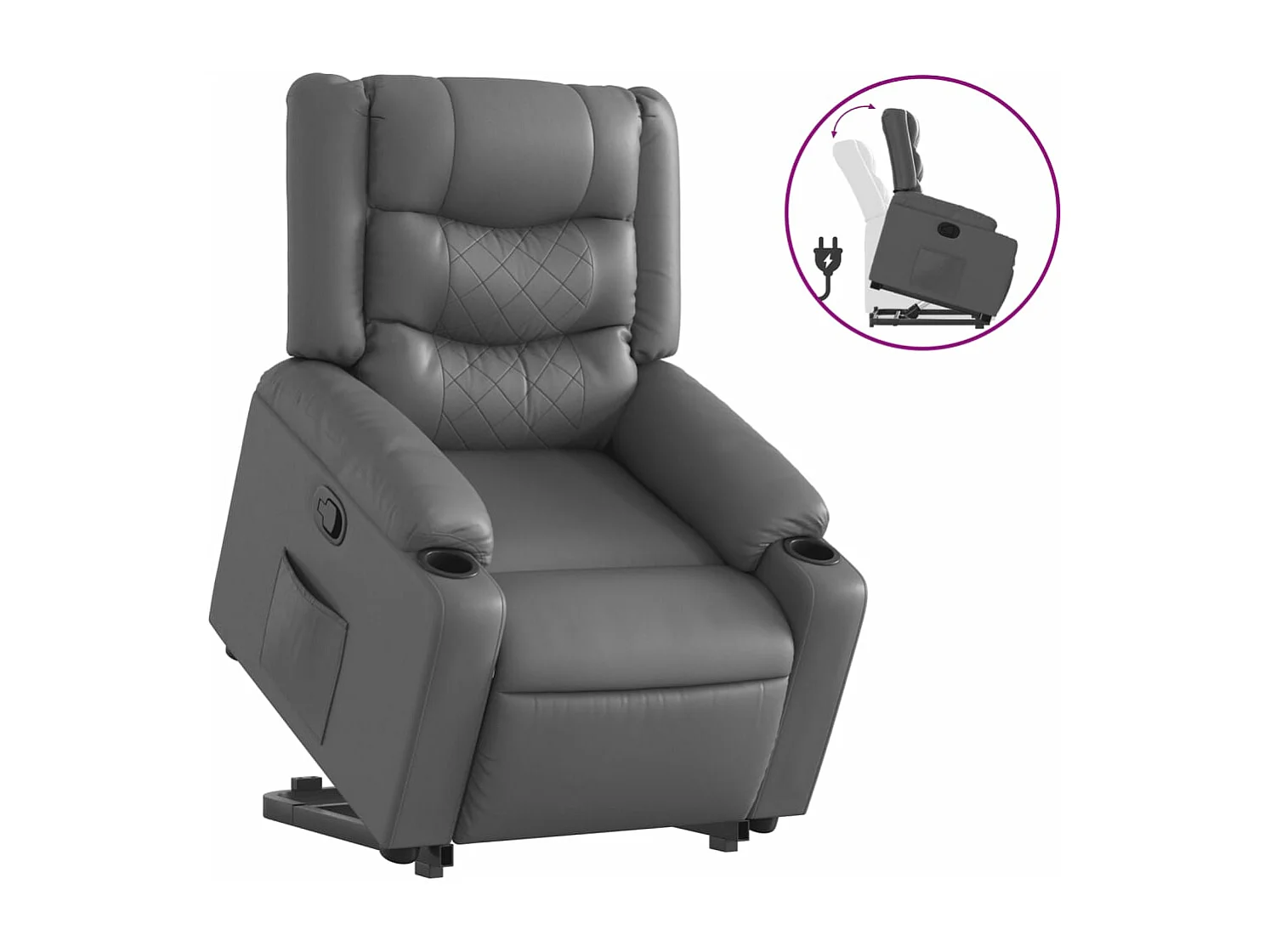 Fauteuil inclinable Gris Similicuir REO90151