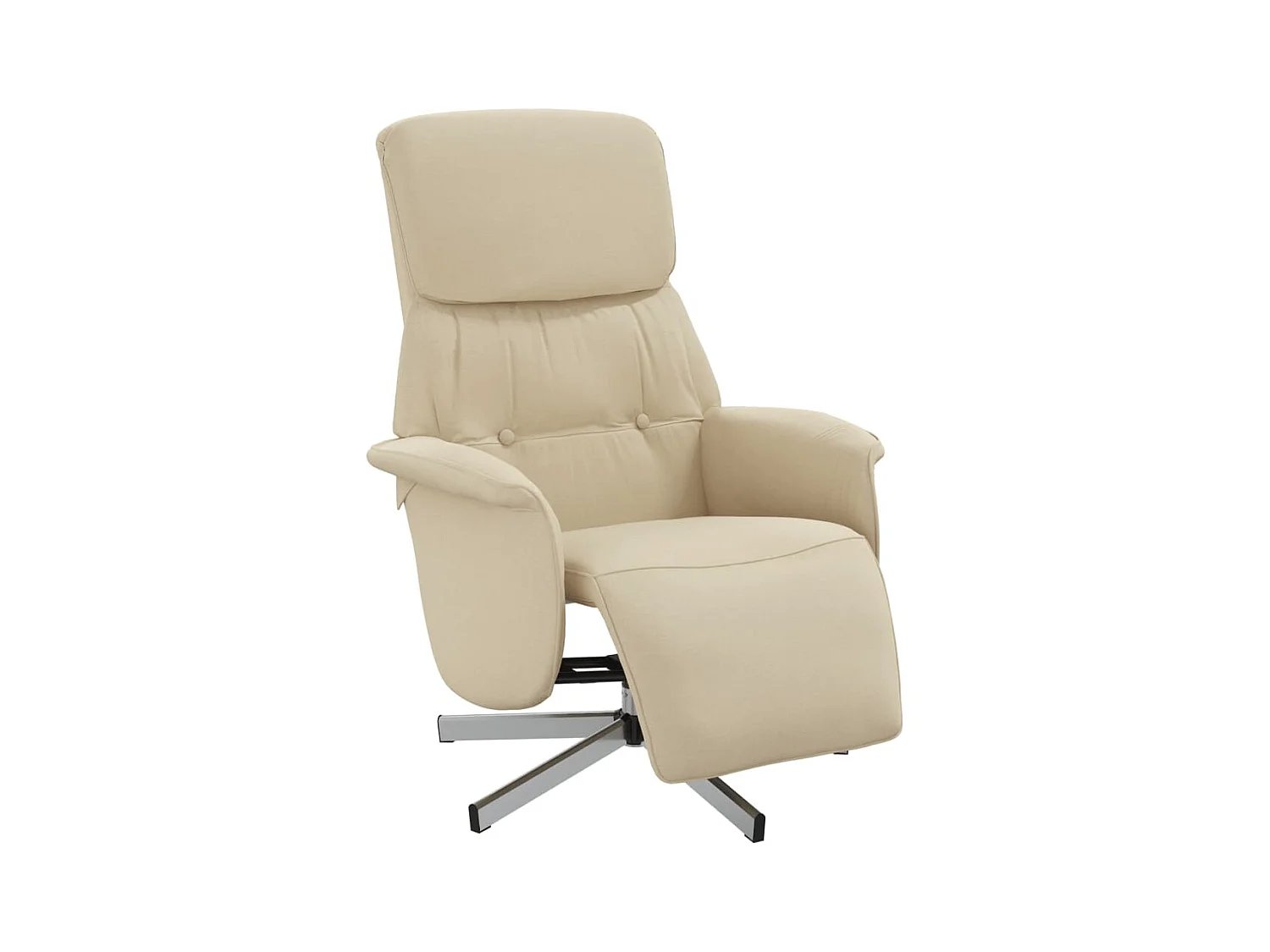 Relaxsessel | Fernsehsessel mit Fußteil Creme Stoff -gkd707941
