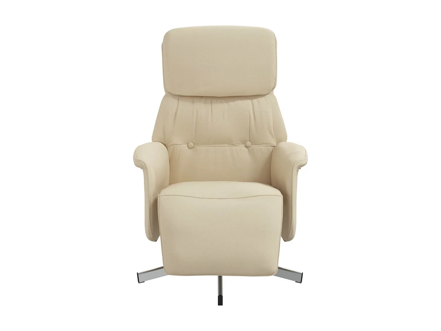 Fauteuil inclinable avec repose-pied crème tissu REO41085