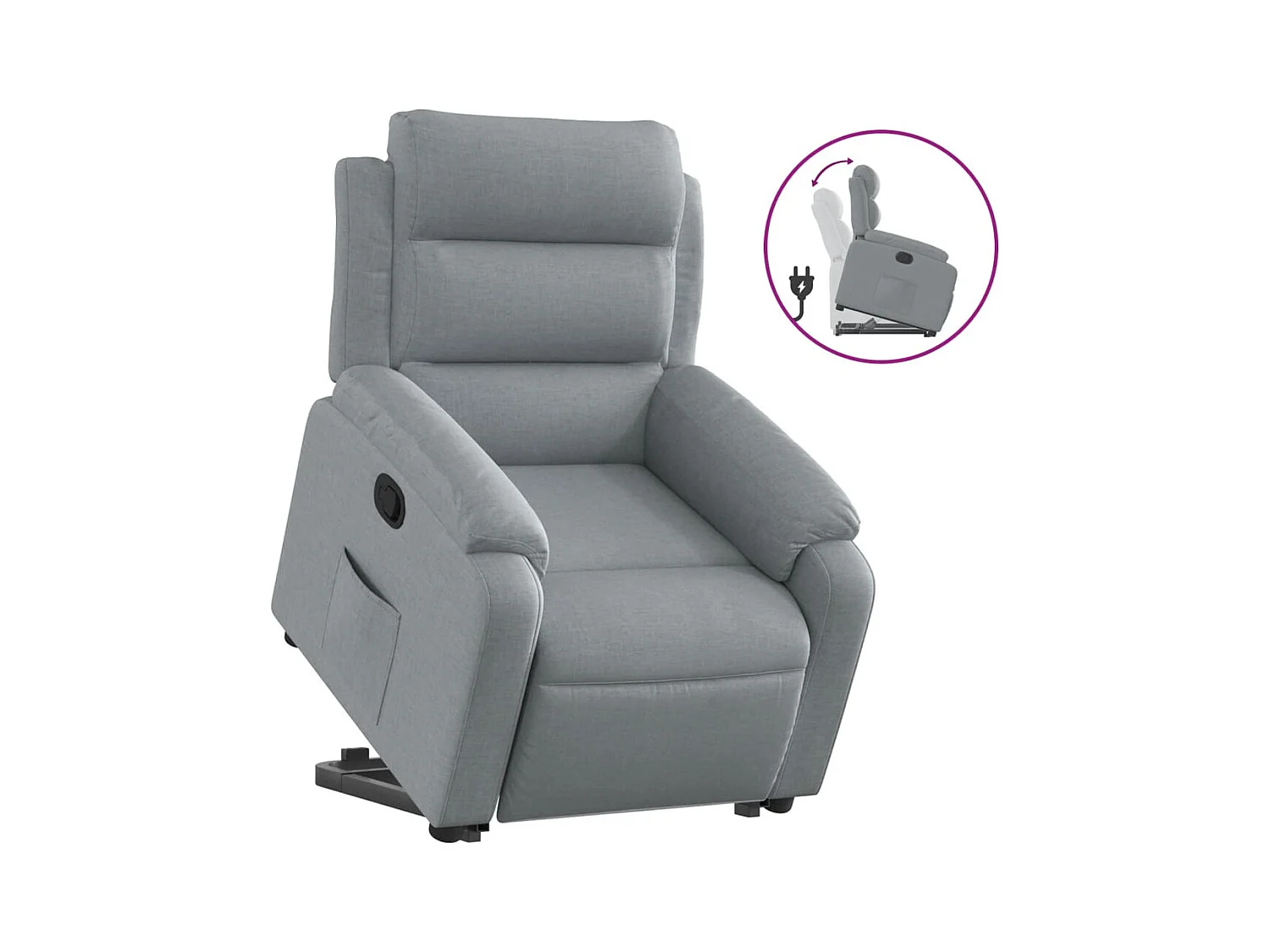 Fauteuil inclinable Gris clair Tissu REO98167